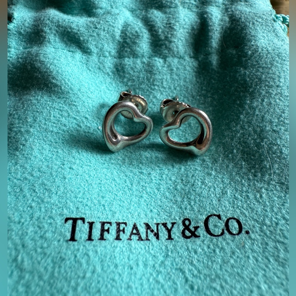 Tiffany & Co. Open Heart Silver Earrings